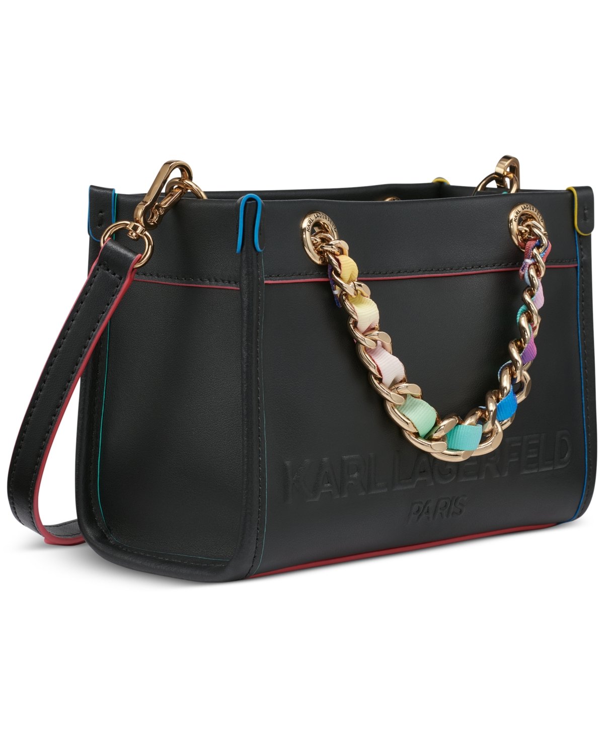 Karl Lagerfeld Savoie Small Leather Crossbody In Black Multi Combo