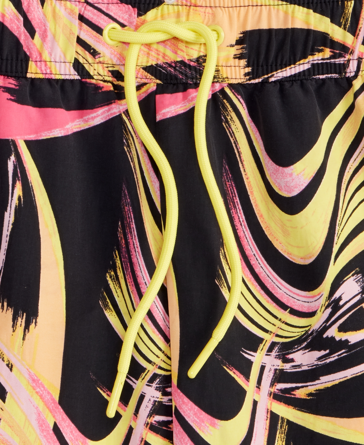 Mode Of One Men's Nostalgic Movement Swim Trunks With Boxer Brief Liner, Exclusively At Macy's In Deep Black