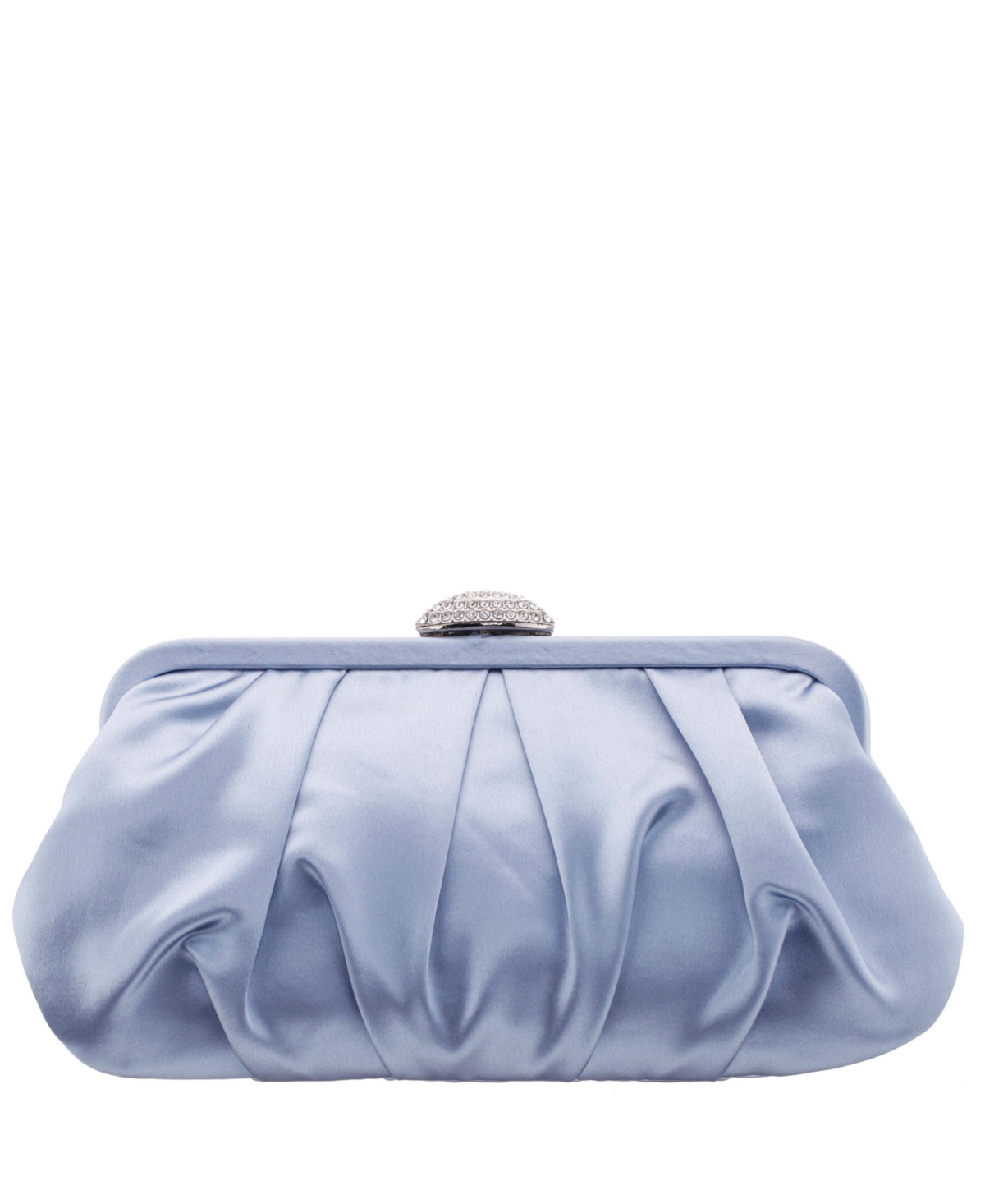NINA PLEATED FRAME WITH CRYSTAL CLASP CLUTCH 