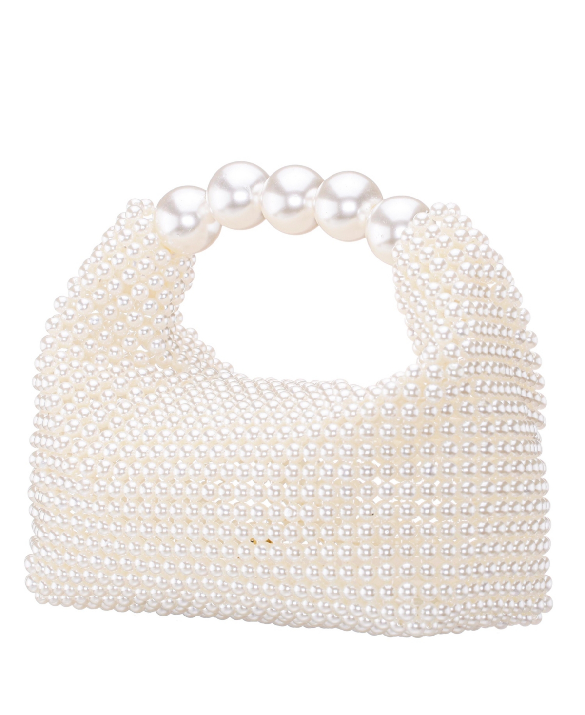 Nina Large Beaded Handle Hobo Bag In Ivory