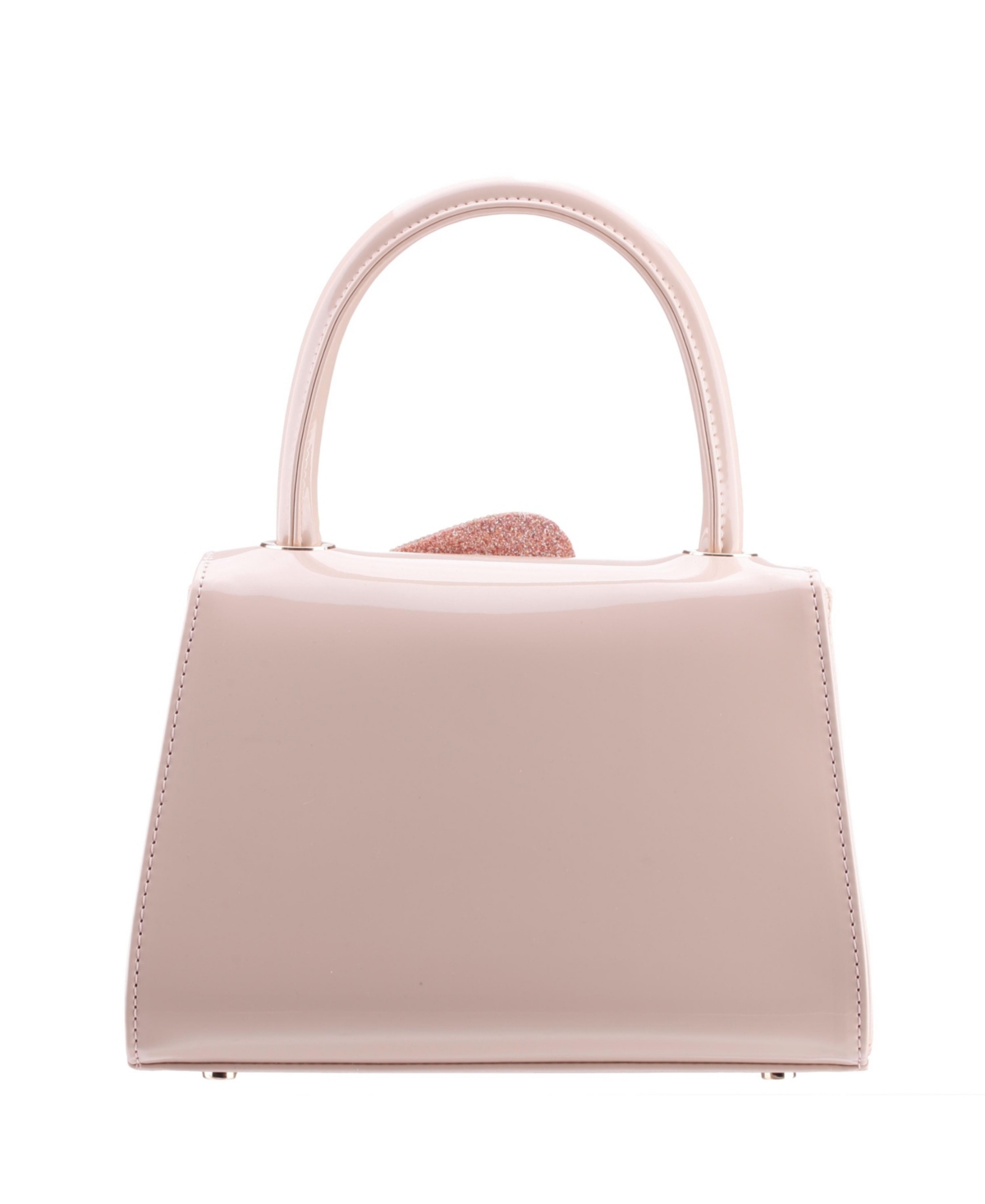 NINA CRYSTAL FLOWER EMBELLISHED PATENT SATCHEL BAG 