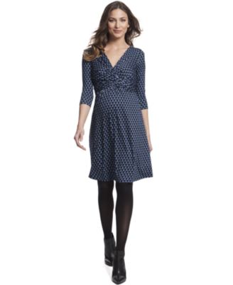 Seraphine - Maternity Printed Twist-Front Dress