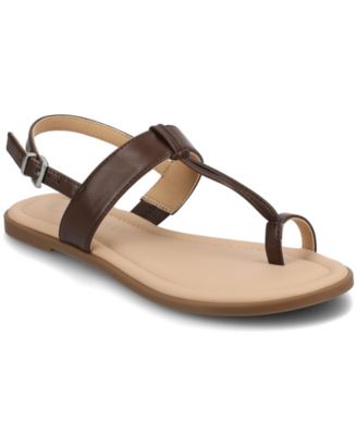 Women's Gerra T Strap Toe Ring Flat Sandals