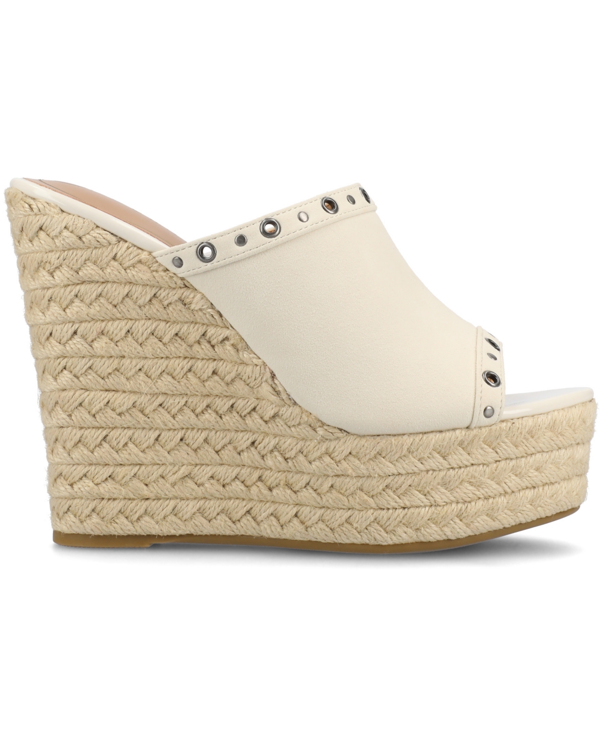 Journee Collection Yari Platform Wedge Espadrille Sandal In White