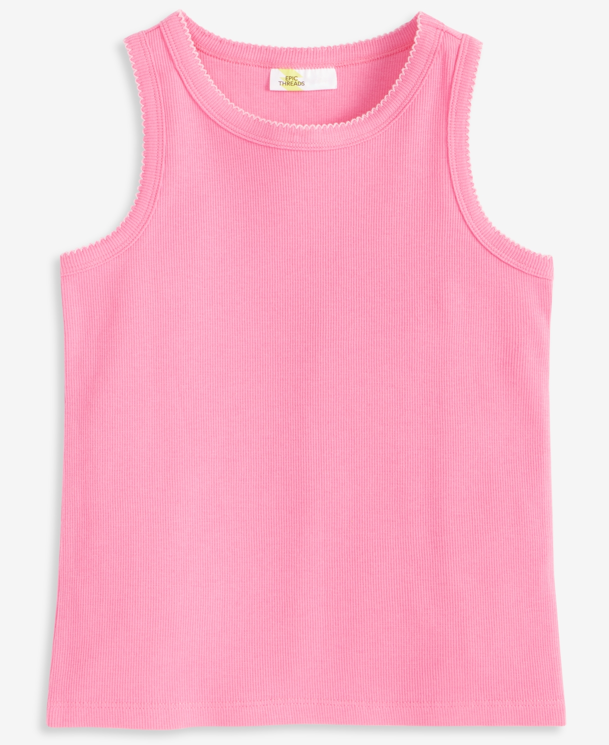 Epic Threads Kids' Girls Solid Picot Edge Tank Top, Exclusively At Macy's