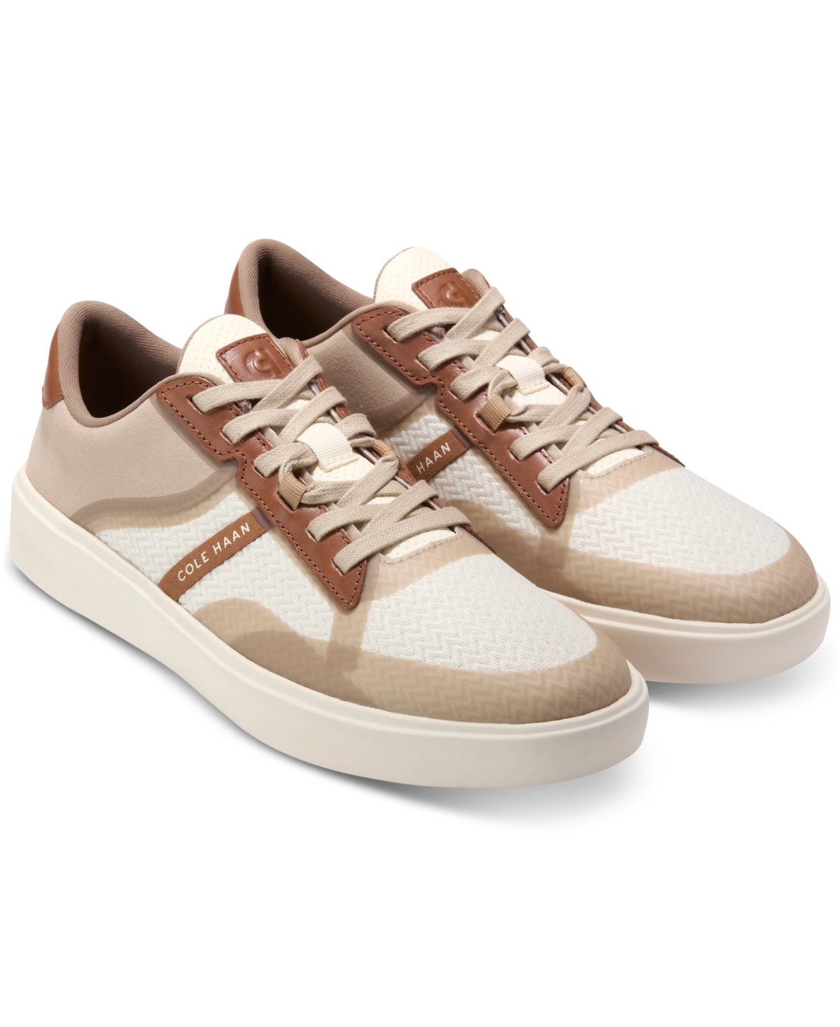 Cole Haan Men's Grand Crosscourt Winner Mixed-media Lace-up Sneakers In Light Sesame-golden Honey-ivory