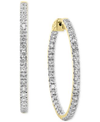 Diamond In & Out Hoop Earrings (5 ct. t.w.) in 10k White Gold or 10k Yellow Gold