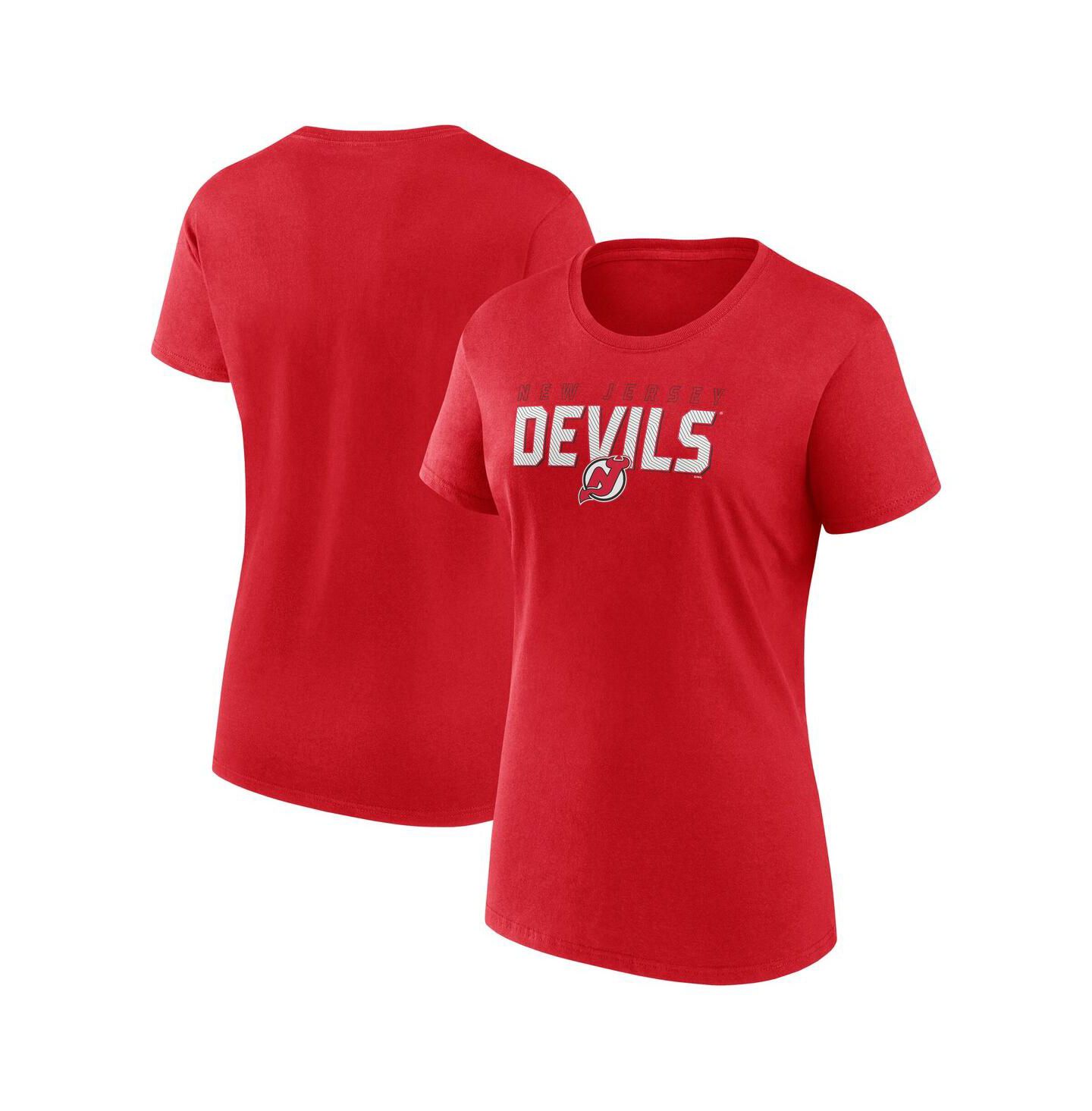 Женская футболка Logo Athletic Red New Jersey Devils Launch Scoop Neck — фото 1