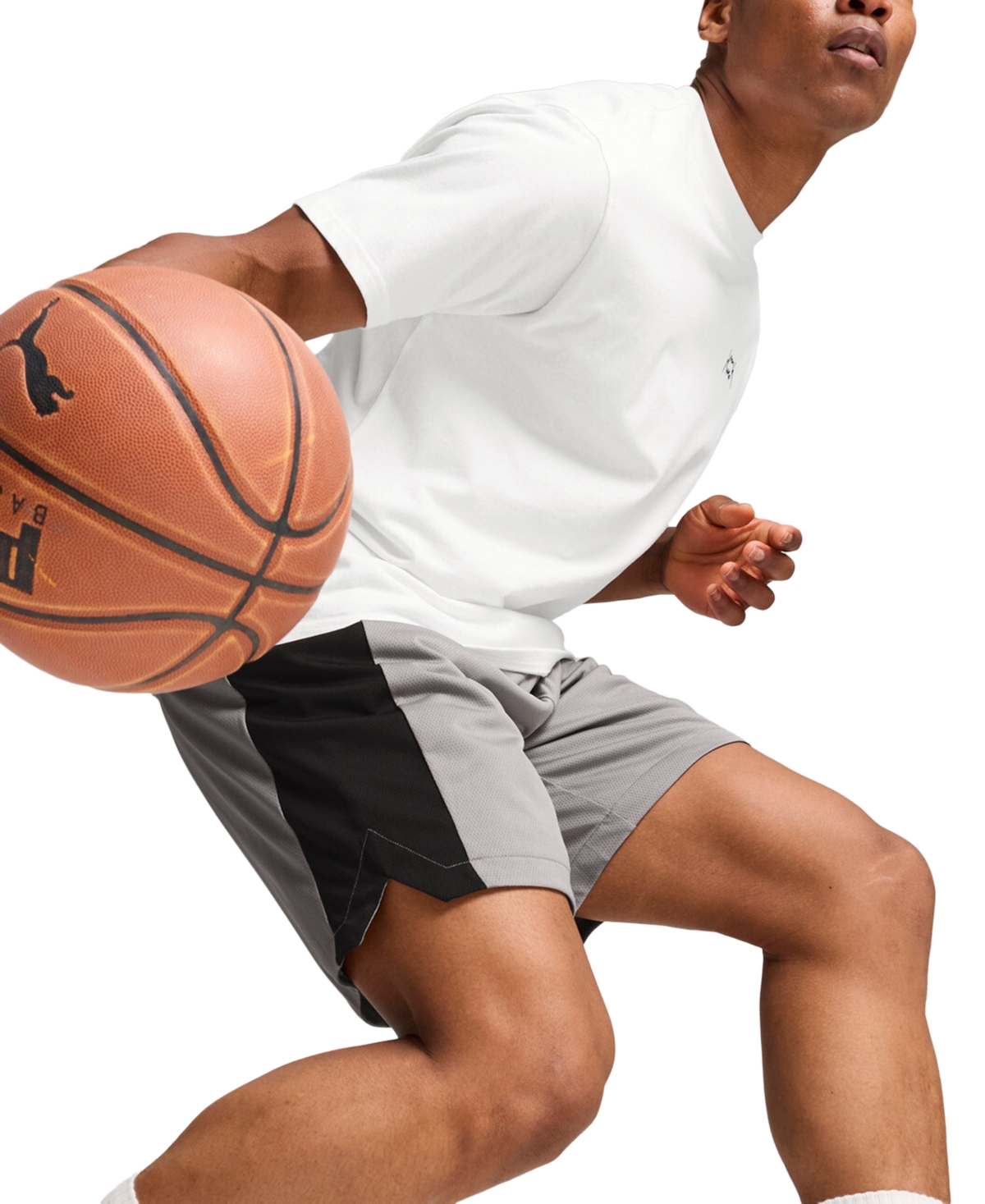 Puma Men's Shot Blocker Shorts In Stormy Slate- Black
