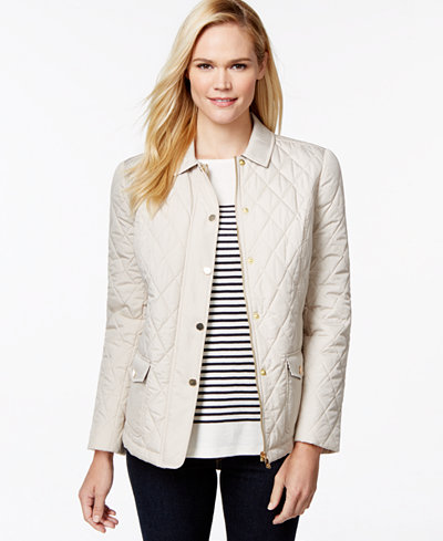 Charter Club Long-Sleeve Quilted Jacket, Only at Macy's - Coats - Women ...