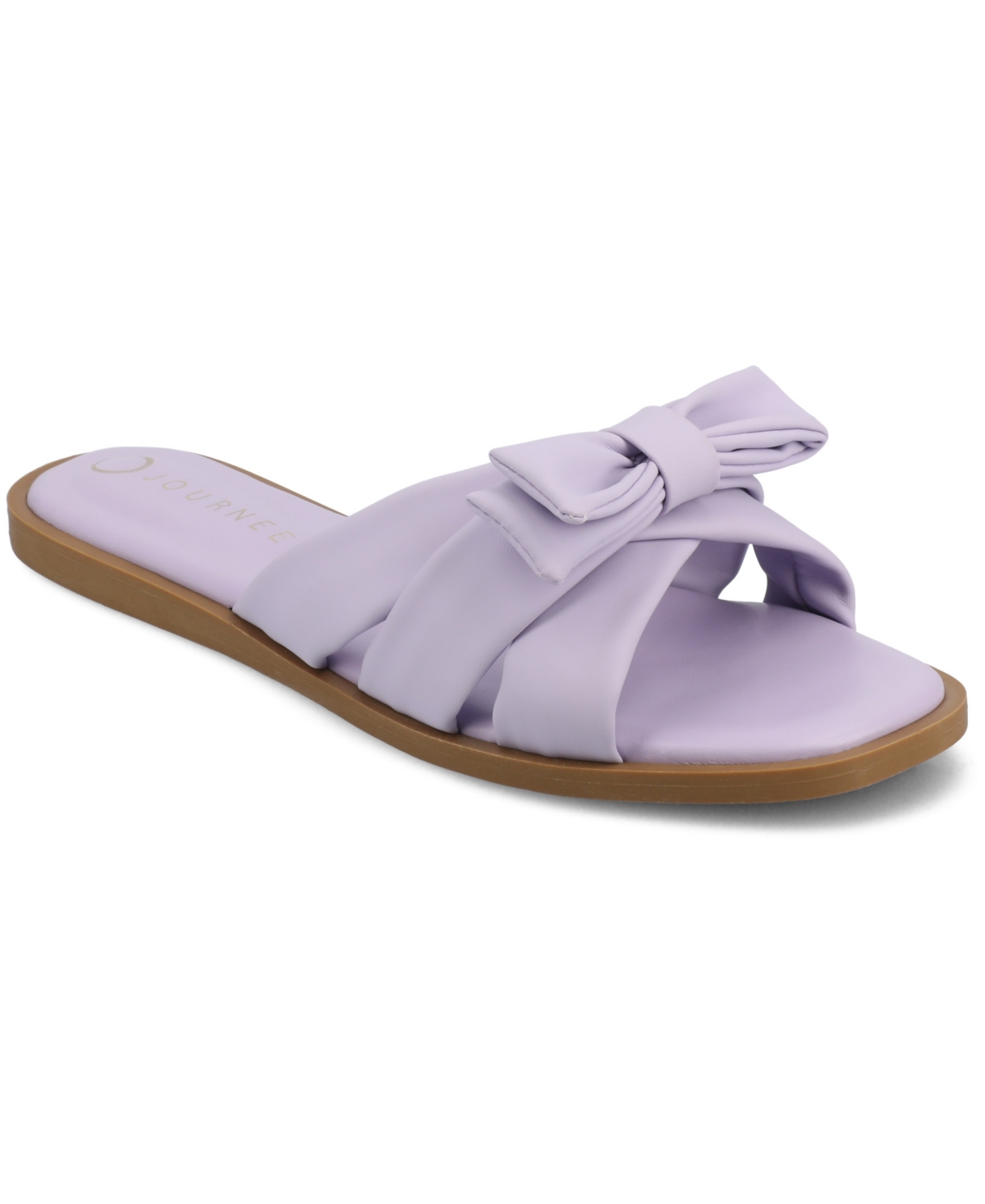 Journee Collection Prylin Bow Slide Sandal In Lilac