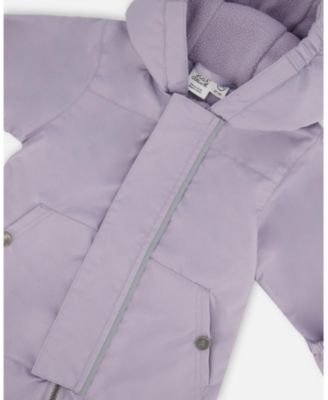 Baby Girls Mid-Season One-Piece Outerwear Lilac With Printed Hat