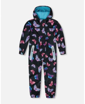 Deux Par Deux Kids Mid-Season One-Piece Outerwear - Waterproof Snowsuit With Hood