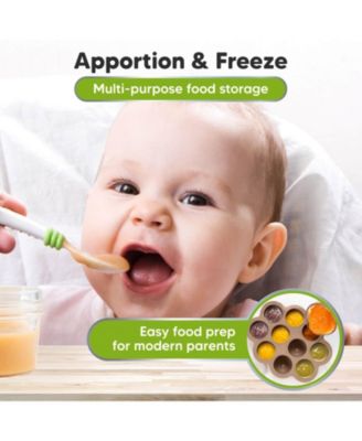Prep Silicone Baby Food Freezer Tray with Clip-on Lid, 2oz x 10 Silicone Freezer Molds, BPA-Free Baby Food Storage