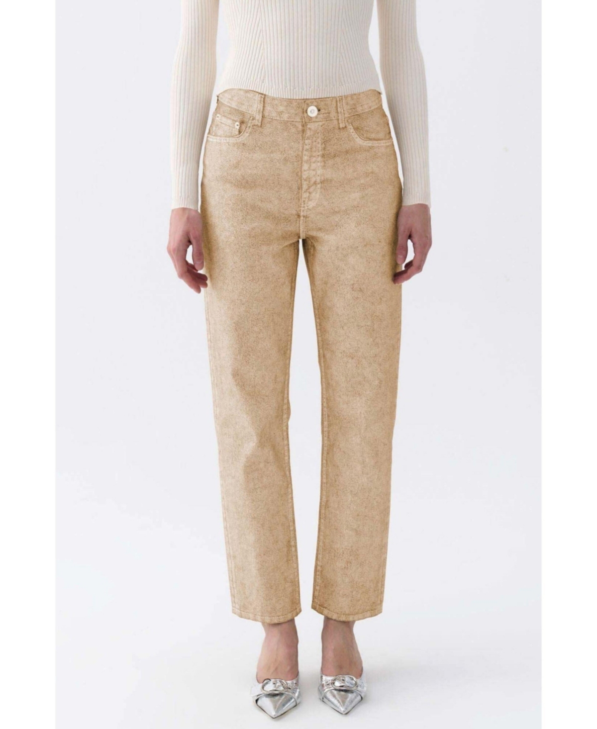 Women's Mom Fit Jeans - Light beige