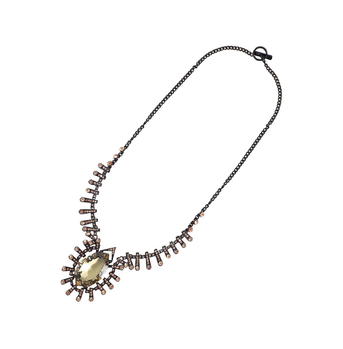 Party Stone Statement Necklace - Brown
