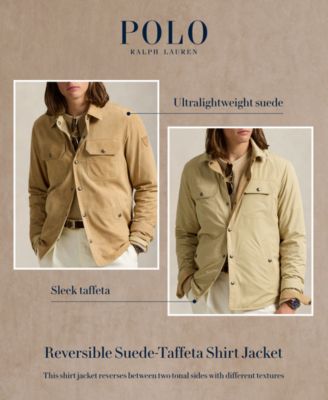 Men's Reversible Suede-Taffeta Shirt Jacket