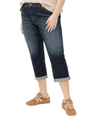 Plus Size Elyse Rolled-Cuff Cropped Denim Jeans