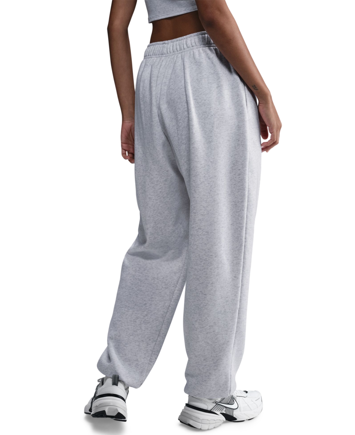 Nike Women's Sportswear Club Fleece Mid-rise Oversized Sweatpants In B Hthr,bla
