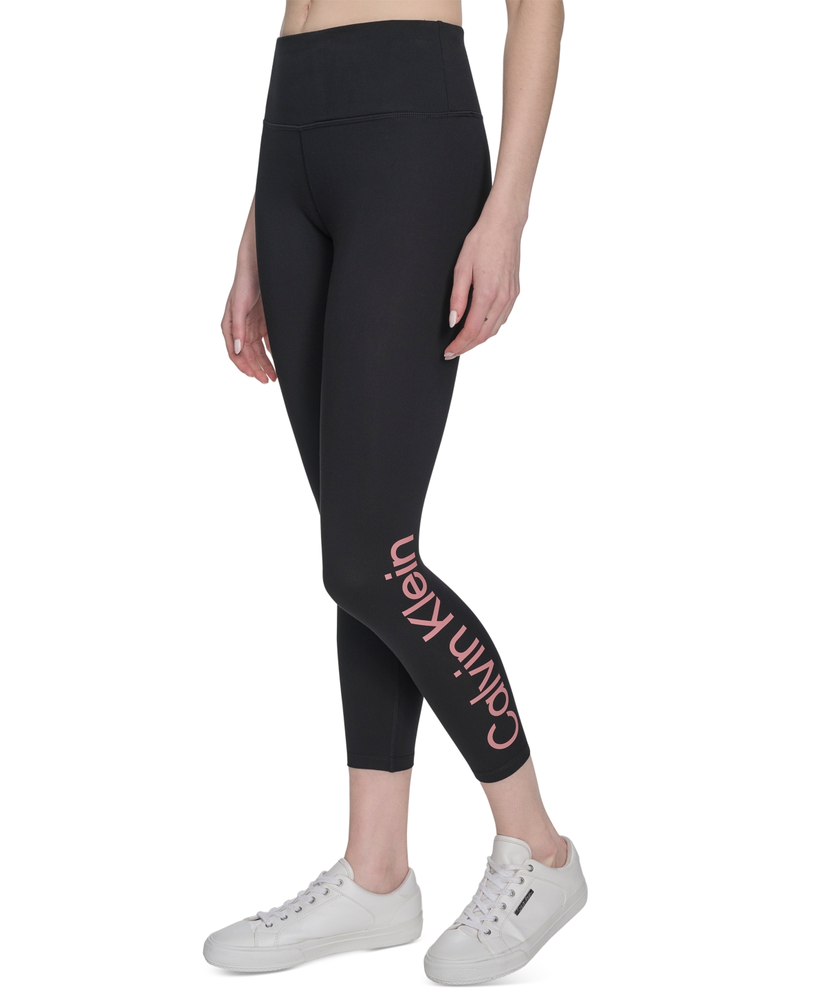 Calvin Klein Performance Women's High-rise 7/8 Leggings In Black,brandied Apricot