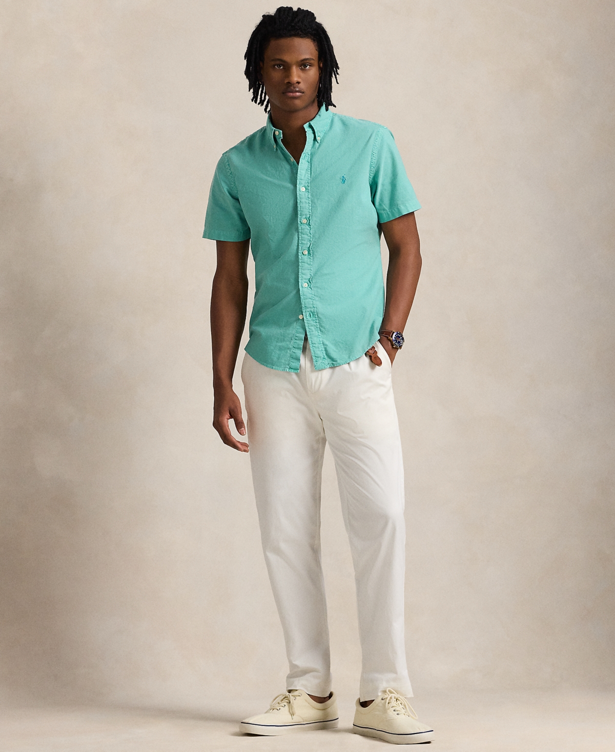 Polo Ralph Lauren Men's Classic Fit Garment-dyed Oxford Shirt In Deep Seafoam