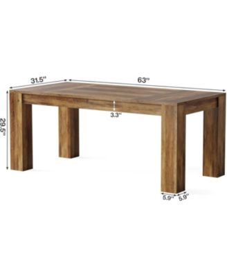 63-Inch Executive Desk, Large Office Computer Desk, Simple Workstation Writing Table Study Table for Home Office, Rustic Brown