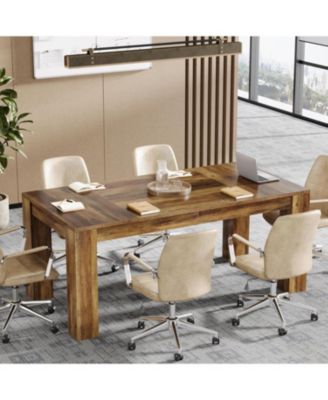 63-Inch Executive Desk, Large Office Computer Desk, Simple Workstation Writing Table Study Table for Home Office, Rustic Brown