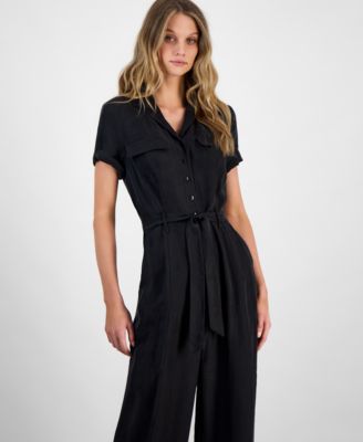 Women's Nalini Button-Front Belted Jumpsuit