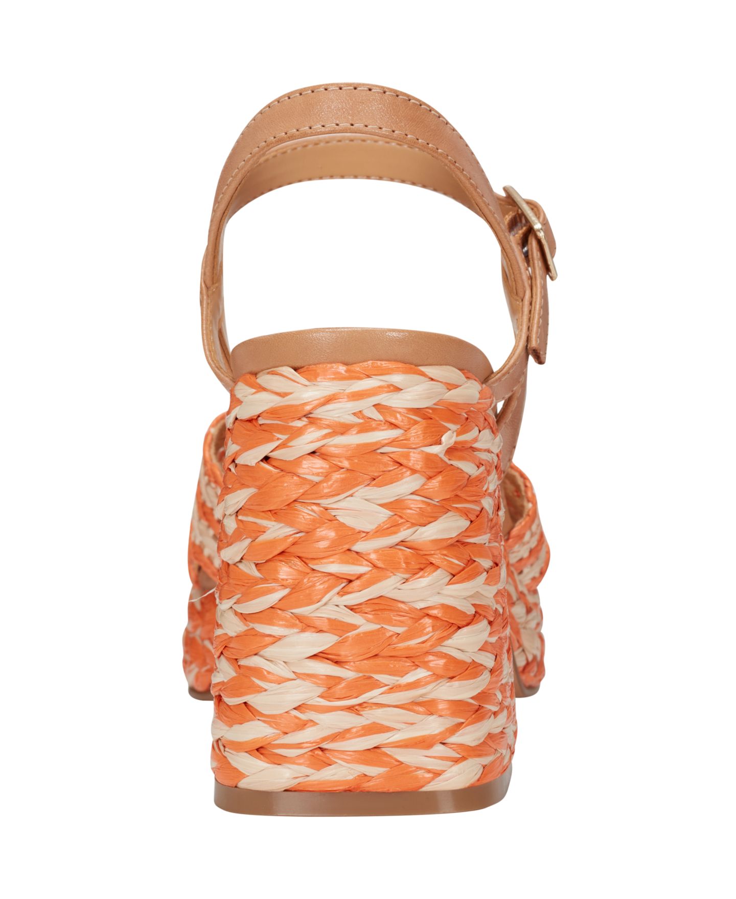 Женские сандалии Marc Fisher LTD Juliey Woven Block Heel Platform, цвет: Оранжевый / Натуральный — фото 3