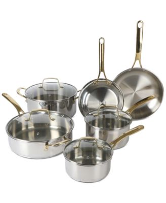 Martha Stewart Collection - Castelle 10-Pc. Stainless Steel Induction Cookware Set