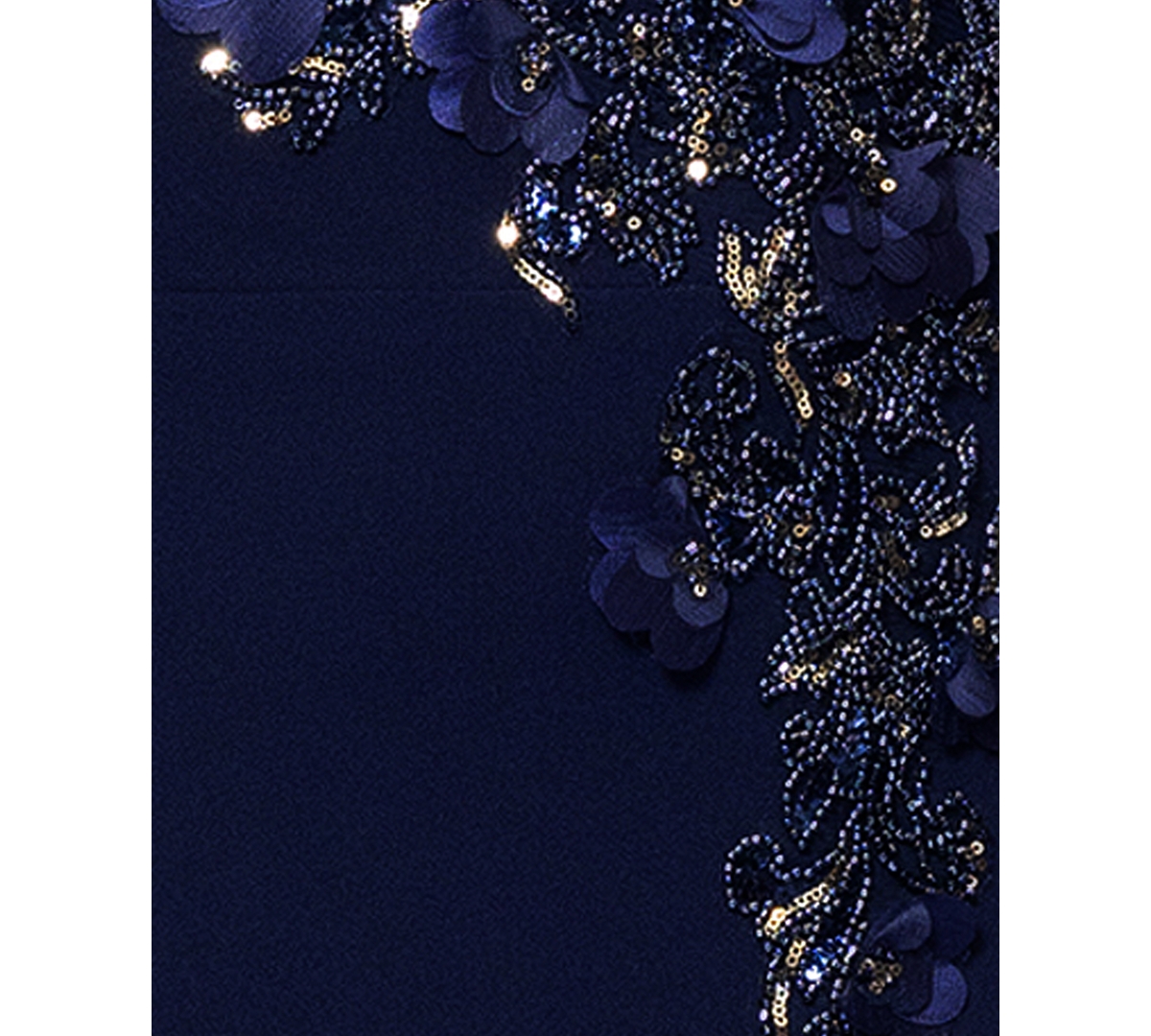 Betsy & Adam Women's Embroidered Strapless Gown In Navy
