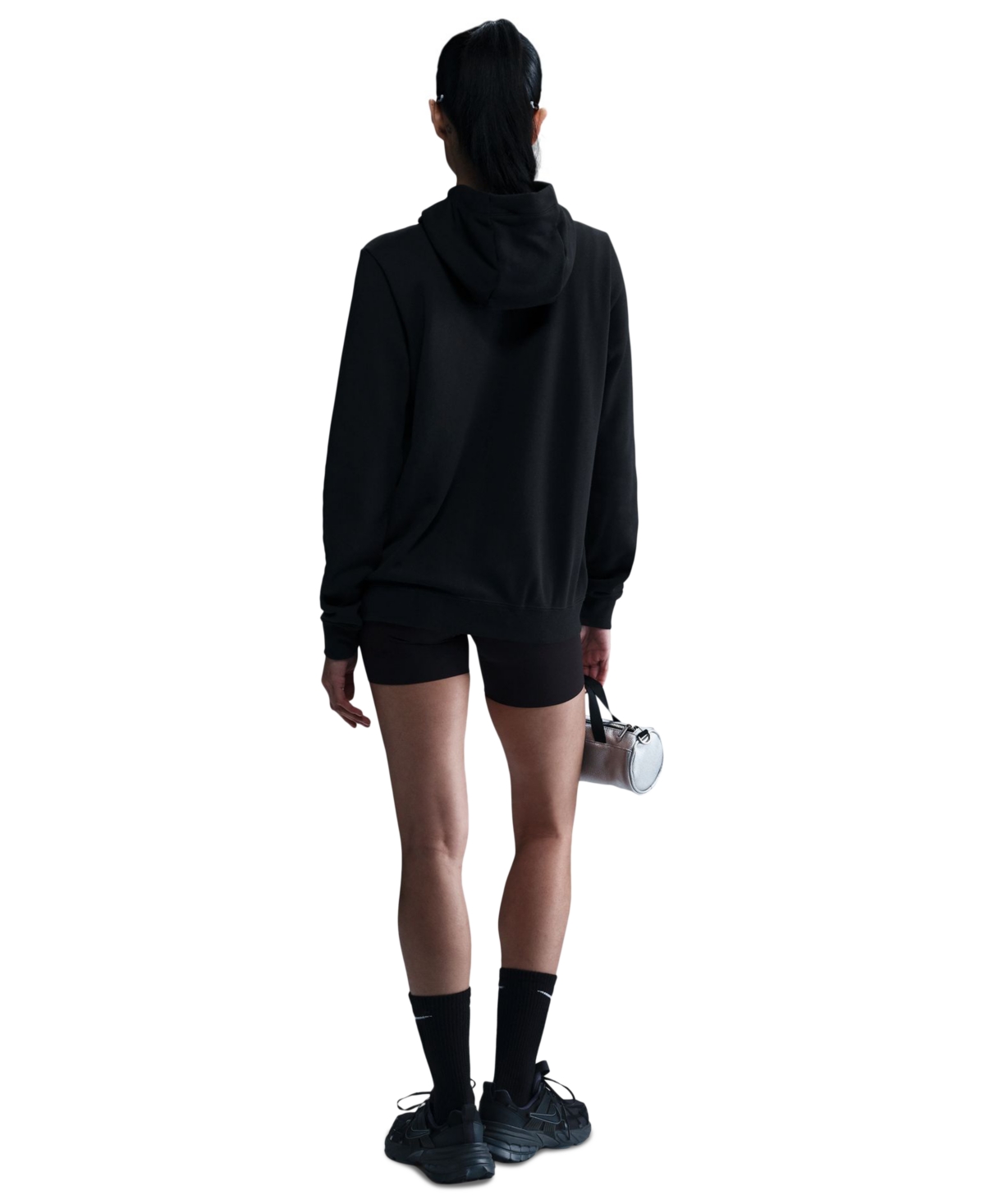 Nike Sportswear Women's Club Fleece Graphic Hoodie In Black
