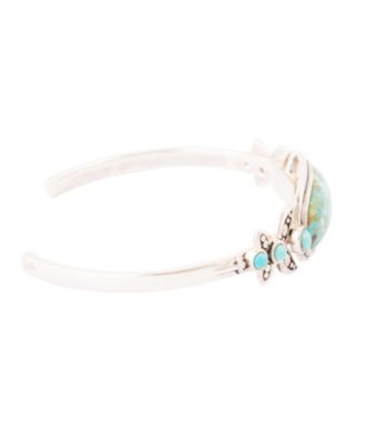 Emile Blue Turquoise Sterling Silver Oval Cuff Bracelet