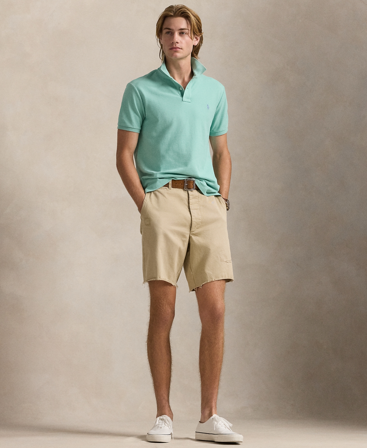 Polo Ralph Lauren Custom Slim Fit Printed Mesh Polo Shirt