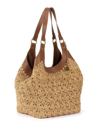 Roma Straw Small Shopper Tote Bag