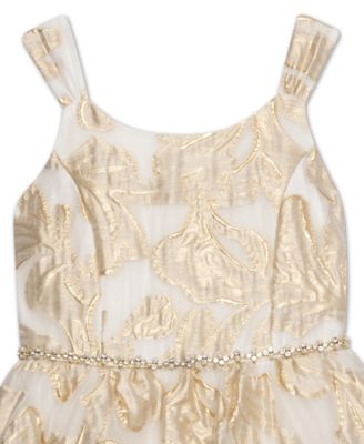 Speechless Big Girls Golden Jacquard Fit and Flare Dress - Macy's