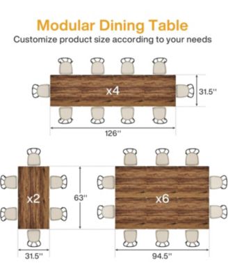 Square Dining Table Set of 4, 31.5" Industrial Dinner Table with Metal Base, Wood Kitchen Table for 10 People, Brown Bar Table