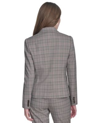 Women's Notch-Lapel Check Blazer