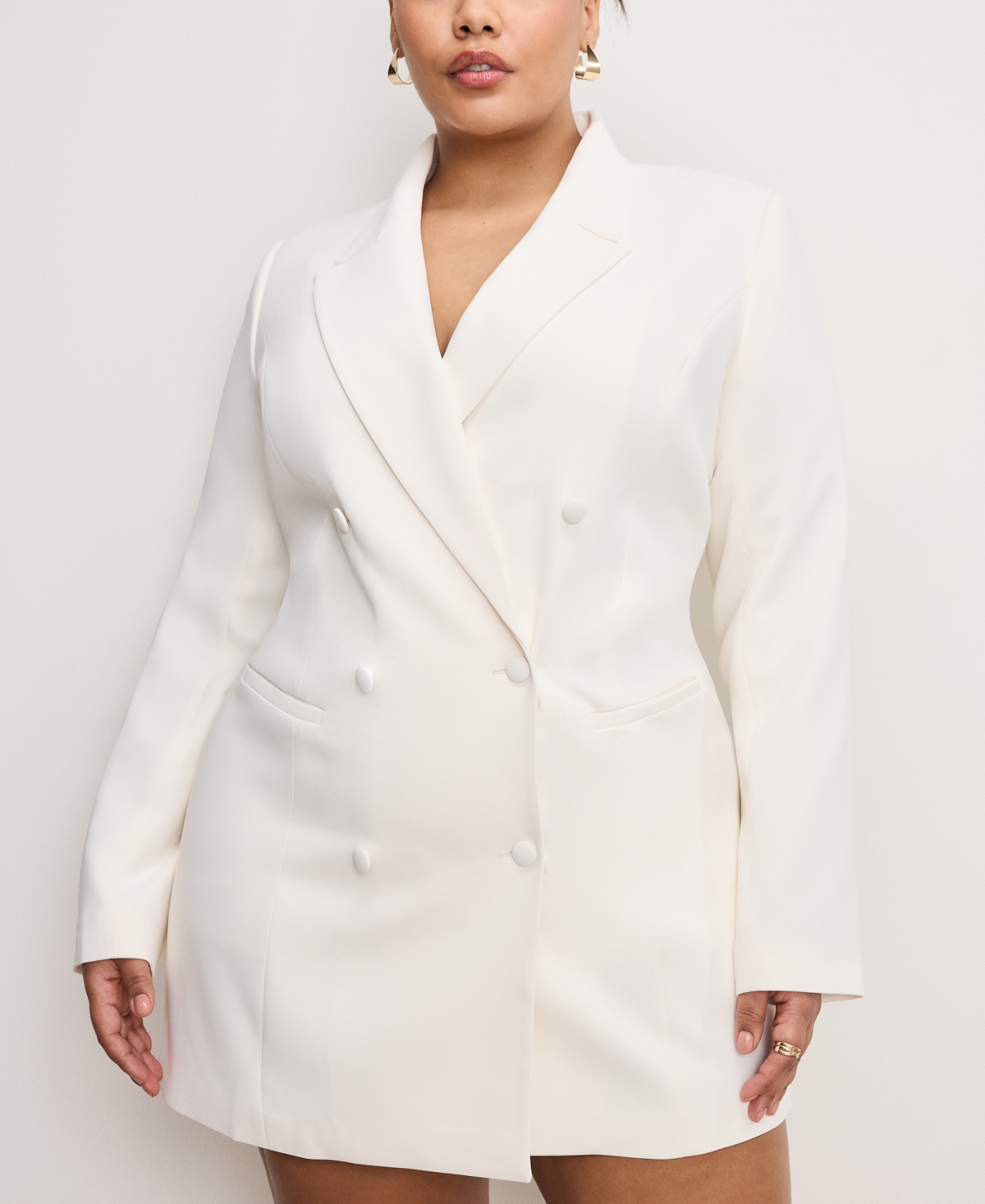 GOOD AMERICAN WOMEN'S LUXE SUITING EXEC BLAZER DRESS 