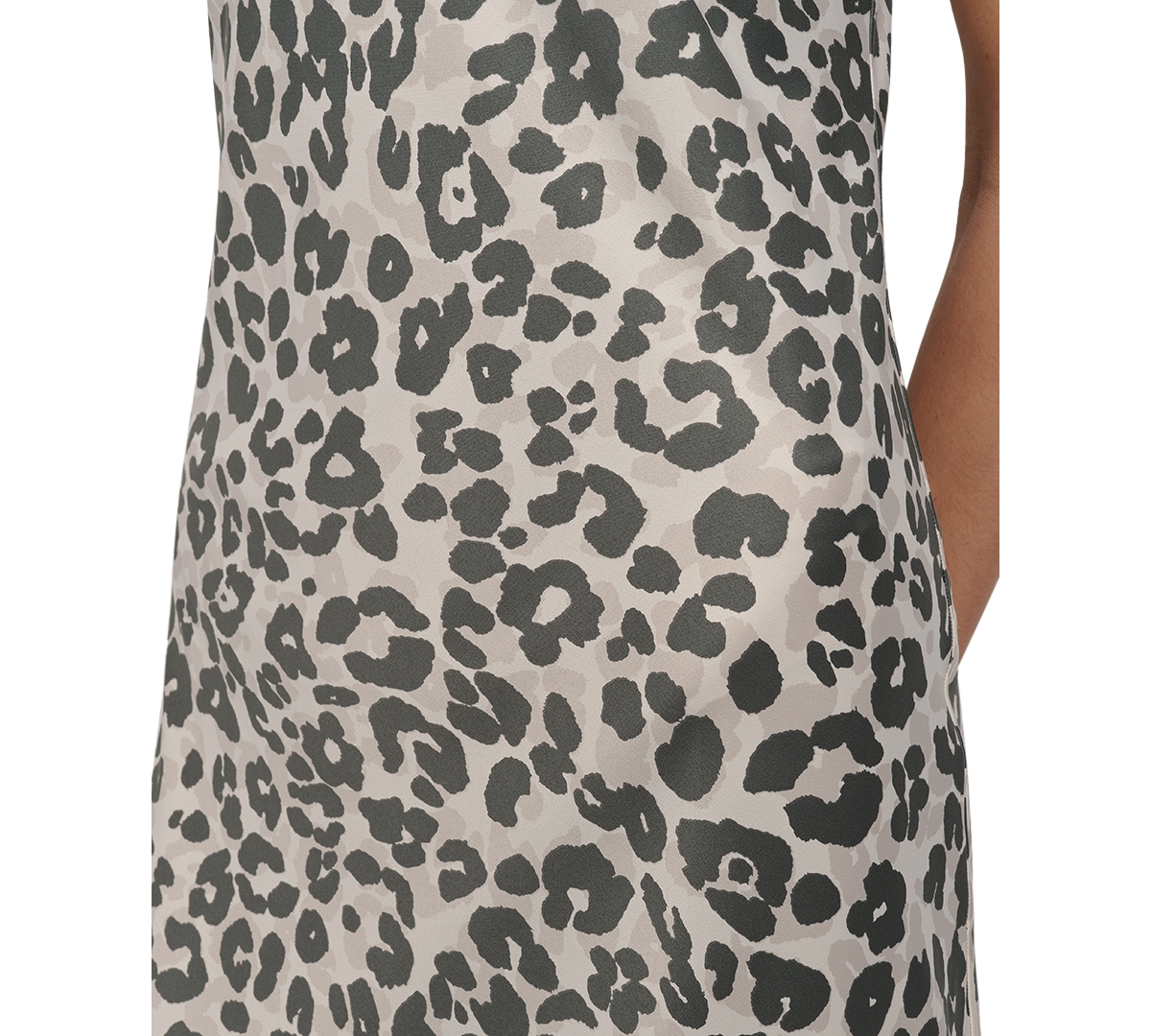 DKNY JEANS WOMEN'S ANIMAL-PRINT WASHED SATIN SLIPDRESS 
