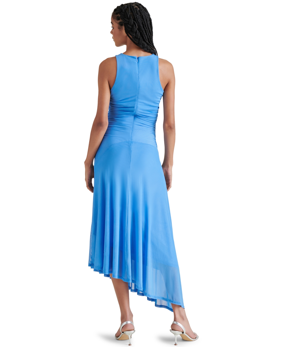 Shop Steve Madden Women's Laney Asymmetrical Hem Sleeveless Dress In Indigo Blue