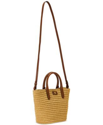 Woven Straw Medium Brie Tote Bag