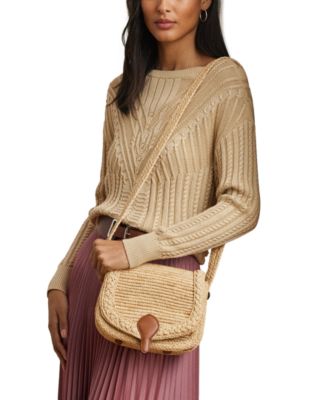 Lauren Ralph Lauren＊Raffia Small Colbie Messenger Crossbody Lauren Ralph Lauren Raffia Small Colbie Messenger Crossbody