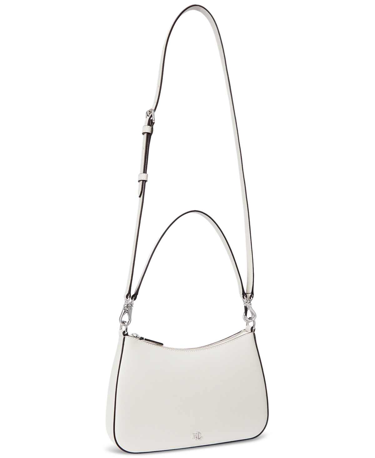Ralph Lauren Women's Crosshatch Leather Medium Danni Shoulder Bag In Soft White