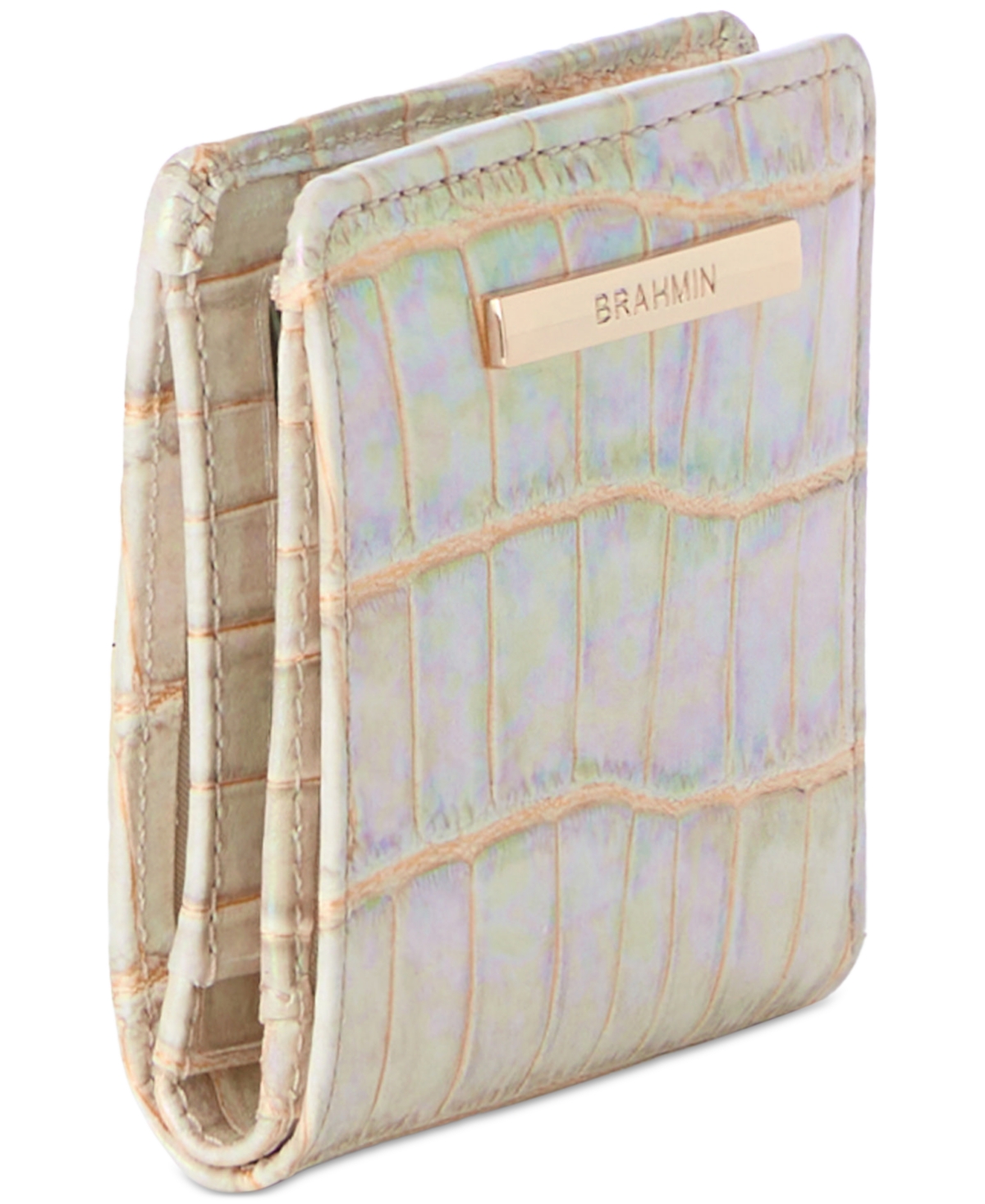 Brahmin Jane Melbourne Embossed Leather Wallet In Tiramisu