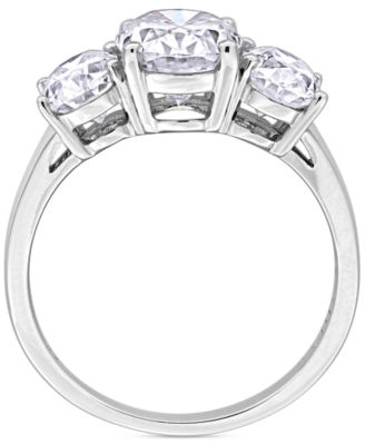 Moissanite Three Stone Ring (4 ct. t.w.) in Sterling Silver