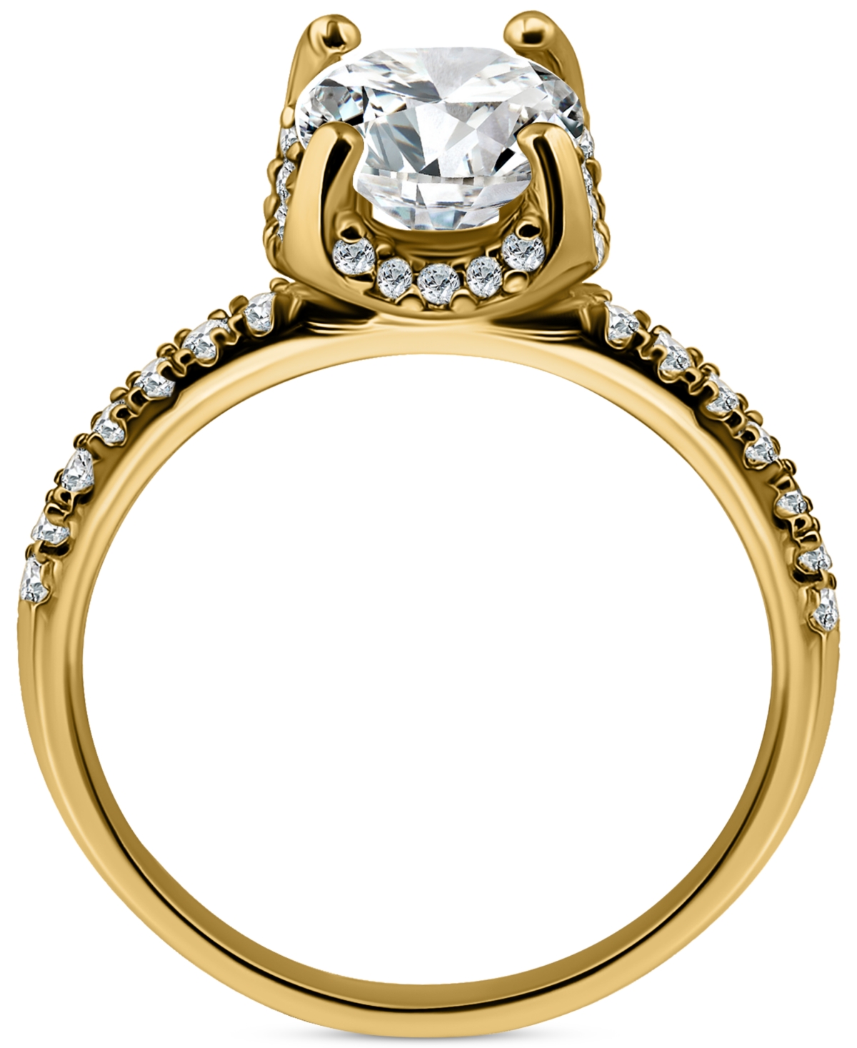 Giani Bernini Cubic Zirconia Oval Halo Ring In 18k Gold-plated Sterling Silver, Exclusively At Macy's In Gold