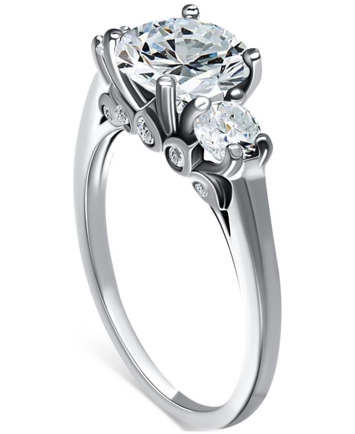 Giani Bernini Cubic Zirconia Three Bridal Stone Ring in Sterling Silver