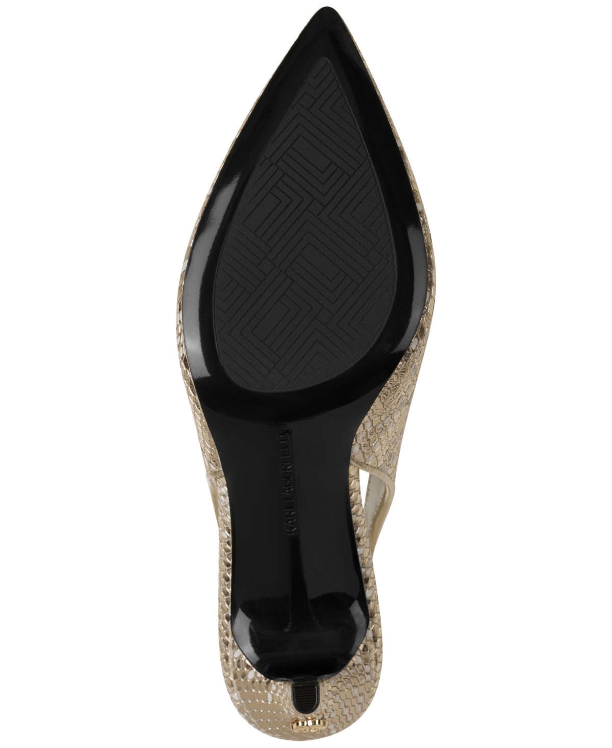 Karl Lagerfeld Rosalyn Pointed Toe Slingback Pump In White Gold