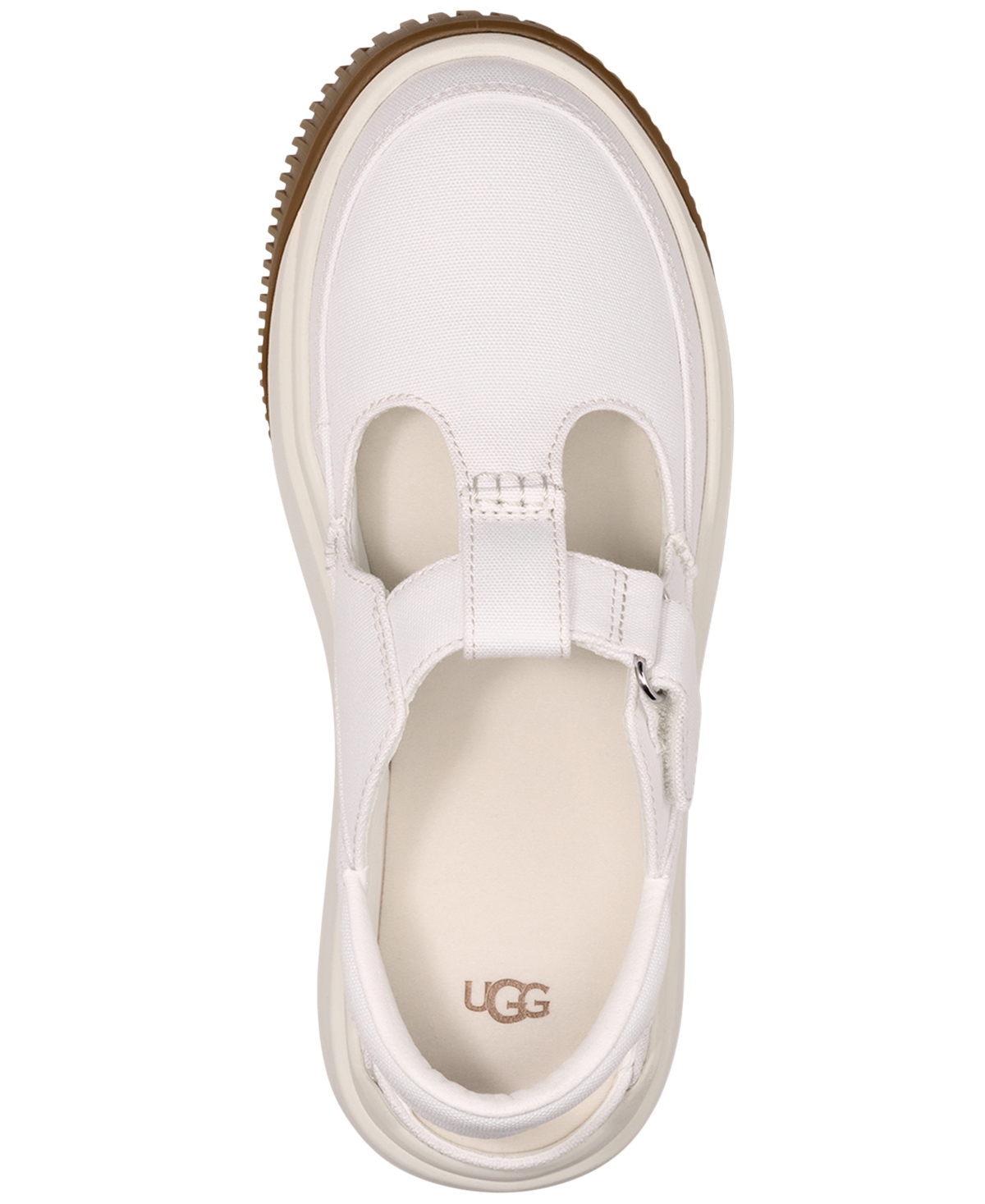 Shop Ugg Women's Ez-duzzit T-strap Platform Flats In White